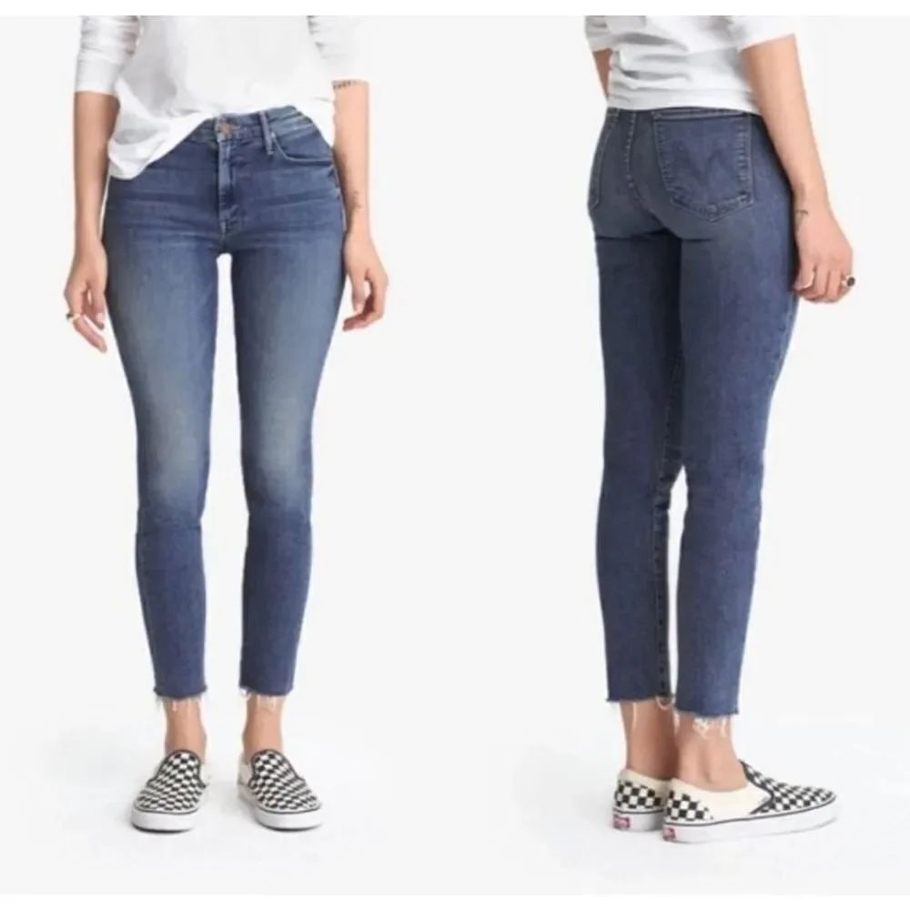 MOTHER The Looker Ankle Fray Groovin' Blue Size 24